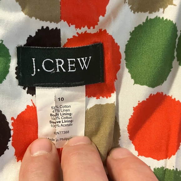 J. Crew Black Pea Coat with Colorful Lining - Picture 5 of 7